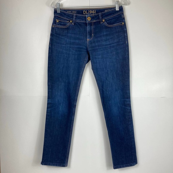 DL1961 Angel Mid Rise Skinny Ankle Jeans Dark Wash - Picture 2 of 12